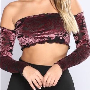 Fashion Nova Off Shoulder Velvet Top